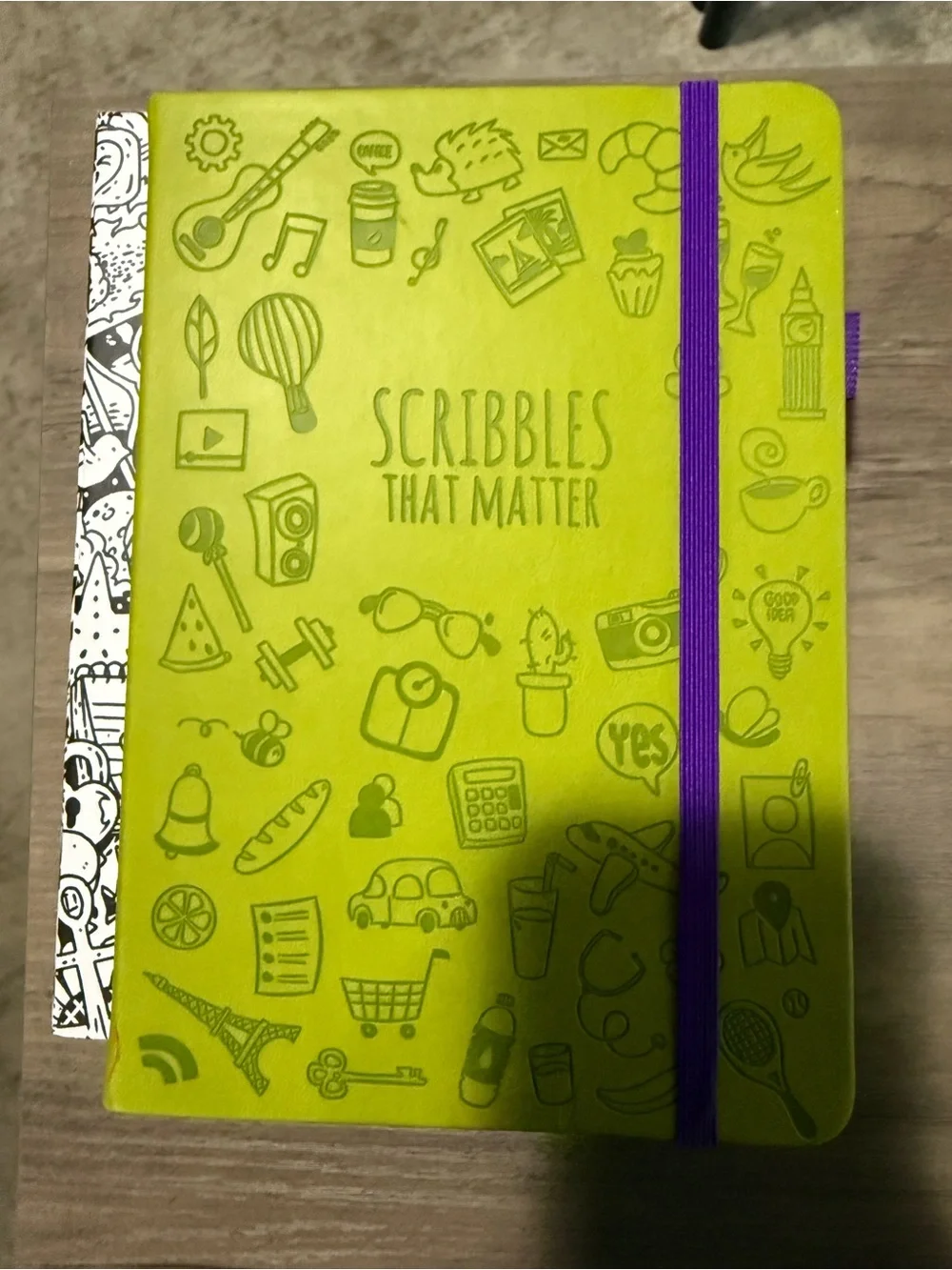 Lime Green Hardcover Planner with Purple Elastic